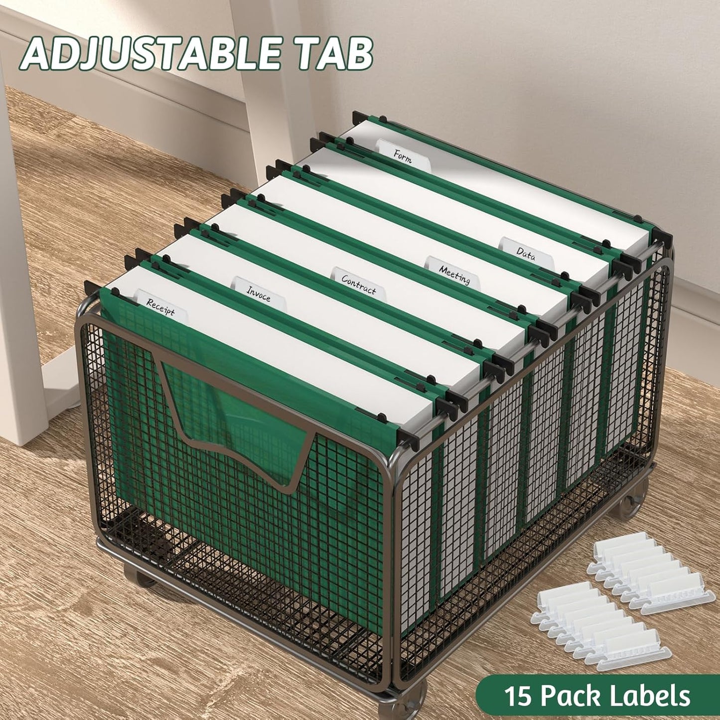 Plastic Hanging File Folder Letter Size,12 Pack Reinforced Heavy Duty Hanging Folders,Sturdy File Cabinet Folders,Green Hanging File Folders with Tabs,Hanging Folders for Filing Cabinet