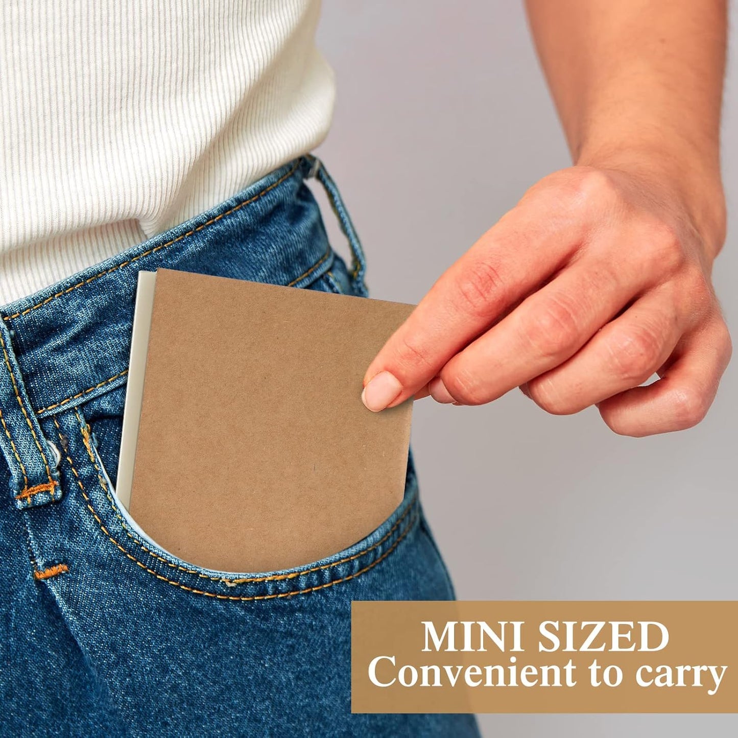 100 Pieces Mini Blank Notebook Bulk Set Small Kraft Paper Unlined Journals Pocket Journal for Kids Drawing Sketchbook Office Supplies 4 x 4 inch Small Sketchbooks with 24 Sheets (Blank Style)