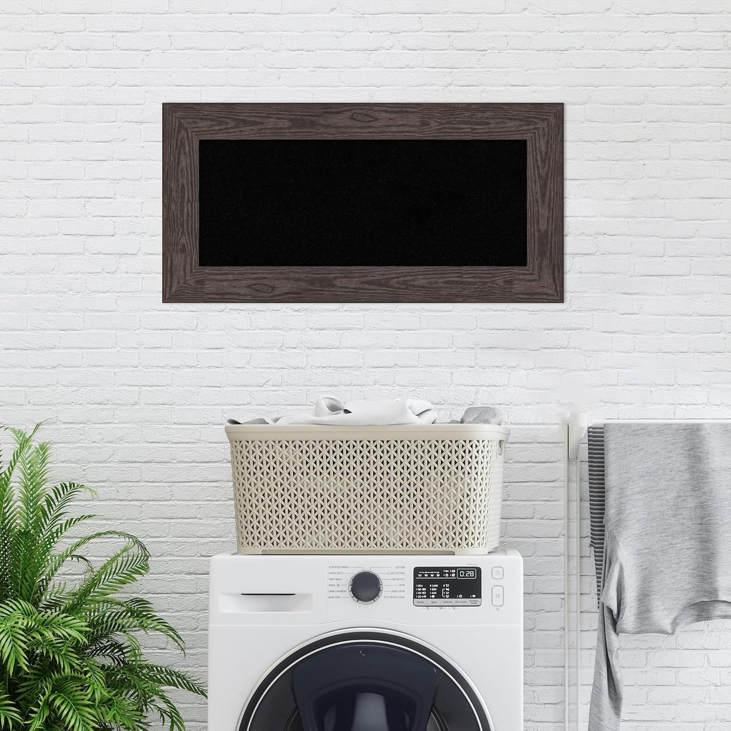 Amanti Art Black Cork Board for Wall, 18x36 Vision Board with Black Wood Frame, Medium Corkboard Office Decor for Home Organization, Country Rustic Corkboard Pinboard to Display Items for Home