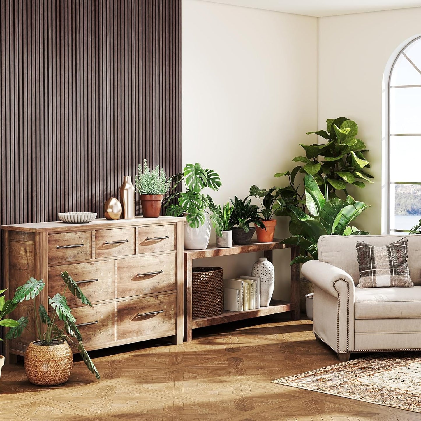 Upick MDF Acoustic Wall Panels, 4 Pack 94.5" x 12.6" 3D Slat Wood Panels for Wall, Soundproof Panels for Interior Wall Decor, Walnut