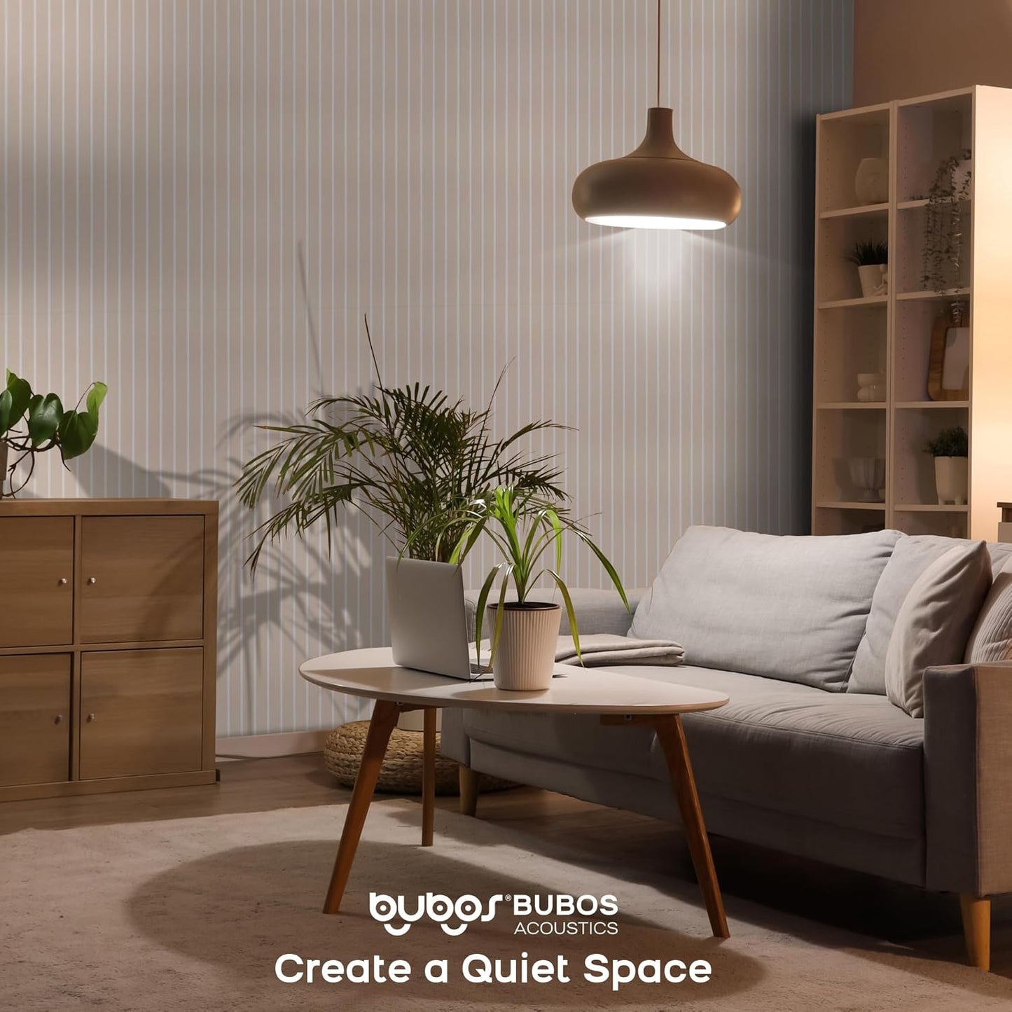 BUBOS 6 Pack Large Acoustic Panels,48x12Inch SoundProof Panels for Walls,Self Adhesive Acoustic Wall Panels,Decorative Sound Panels for Home Studio Office (Camel 02)