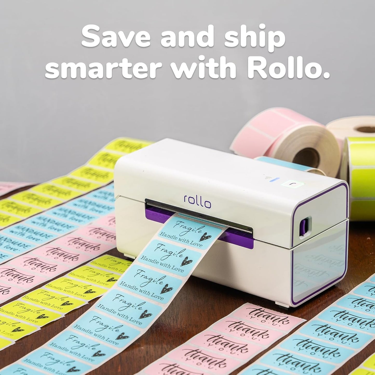 Rollo Direct Thermal 2x1 Barcode Labels - Roll of 1,000 Thermal Labels for Shipping (Commercial Grade Stickers)