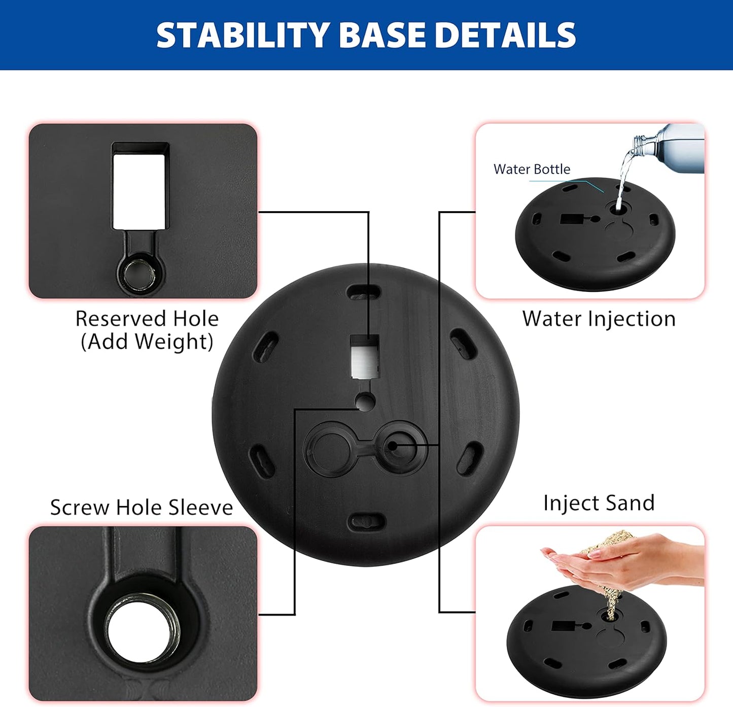 6-Packs Sign Holder Stand for Display 11x17 Inch - Adjustable Floor Standing Sign Holder - Pedestal Poster Stand with Vertical & Horizontal View, Indoor/Outdoor Business & Store Signage(Black)