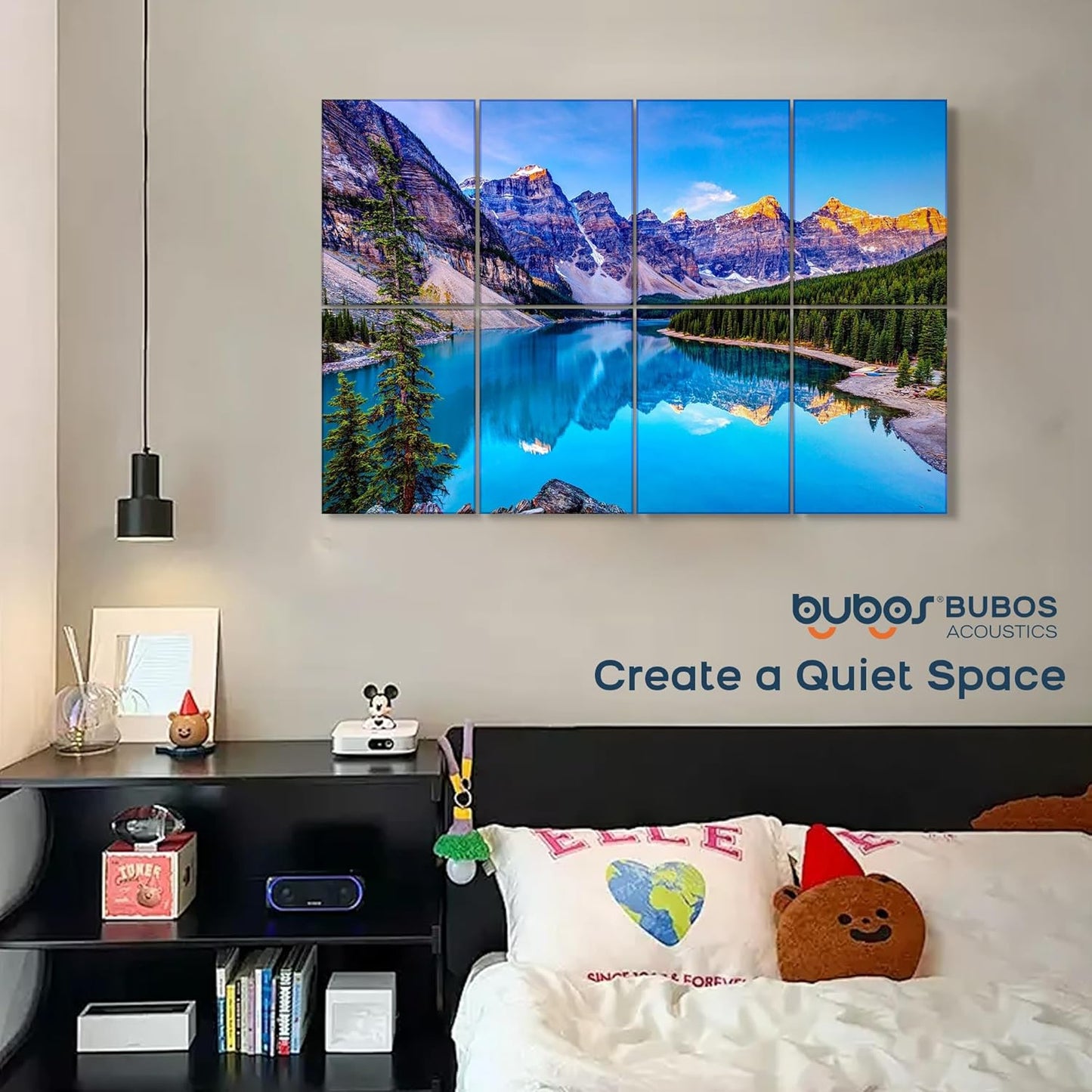 BUBOS 8 Pack Art Acoustic Panels Soundproof Wall Panel,47.2X31.4 Inches Sound Absorbing Panel,Self-adhesive Decorative Acoustical Wall Panels, Acoustic Treatment for Ceiling Home Office(Banff Park)