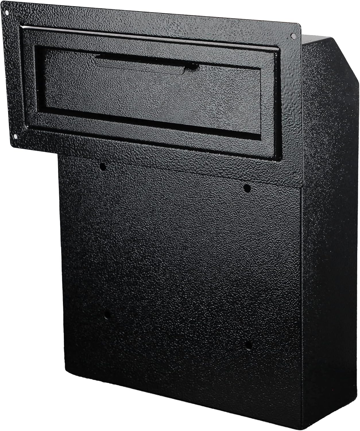 POCHAR Through The Door Drop Box with Lock, Heavy Duty Door Mailbox for Cash Rents Deposit Payments Checks, Steel Large Key Drop Box for House Office Apartment, Security Anti-Theft Dropbox, Black