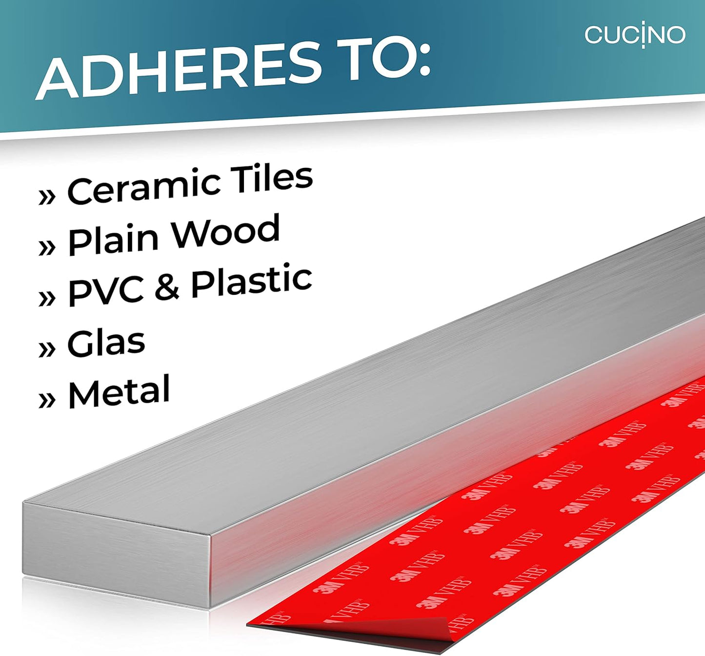 CUCINO Magnetic Knife Holder for Wall 16" - No Drilling incl. Self Adhesive Tape - Extra strong Magnet - Awarded Strip - Made of Stainless Steel