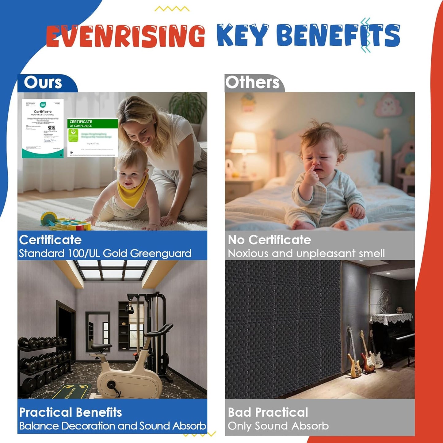 5 Pack Acoustic Panels,47.2x23.6x0.4 inch Acoustical Wall Panels,Large Soundproof Panels,Self-Adhesive Sound proof panels for walls,Acoustic Treatment for Recording Studio&Office Vertical,Brown