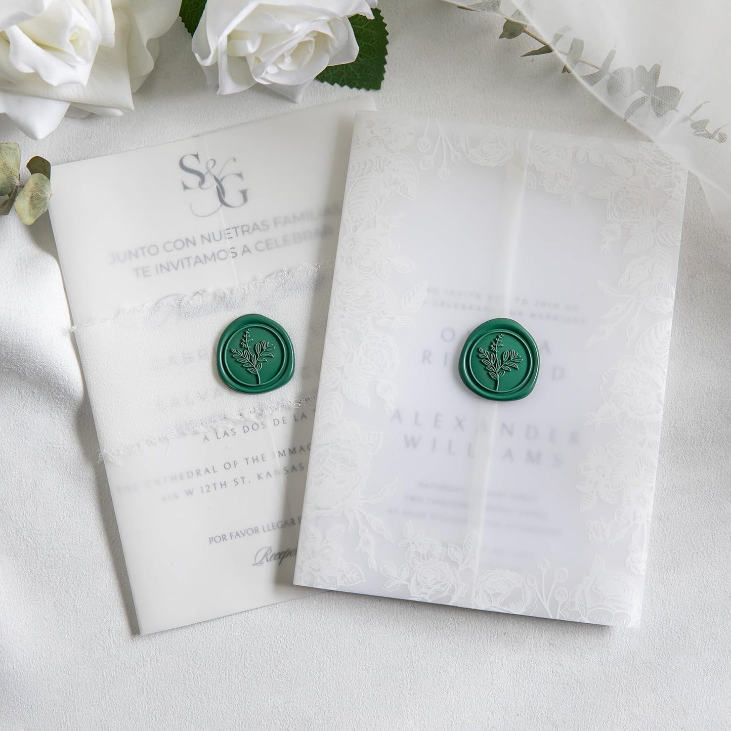 60 Pcs Emerald Green Wax Seal Stickers, Wedding Invitation Accessories Envelope Stickers - Self Adhesive Envelope Seals, Peferct for Invitation, Gift Box Craft Wrapping, Christmas Cards Decor