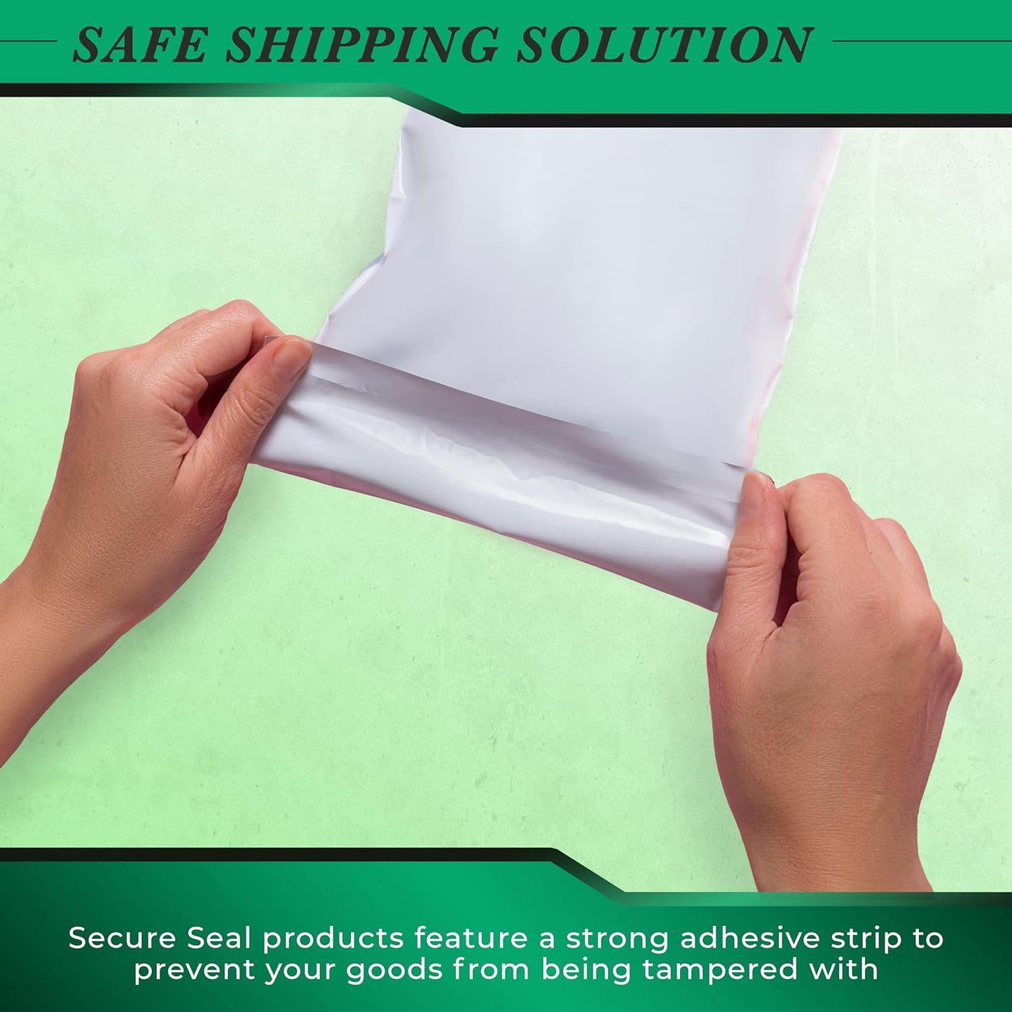 100 Pack Secure Seal White Poly Mailers - 12x15.5 Safe Shipping Bags - E-Commerce Self Sealing 2 Mil Poly Envelopes
