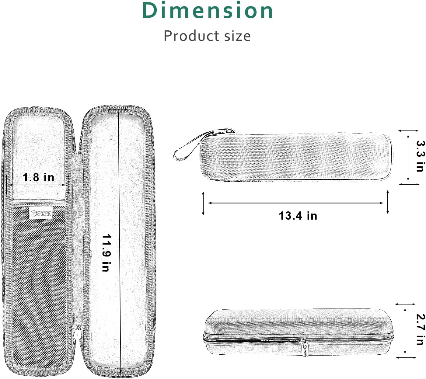 XANAD Black Case for Brother DS-640 or DS-740D or DS-940DW or DS-720D or Doxie Go SE Wireless Document Photo Scanner