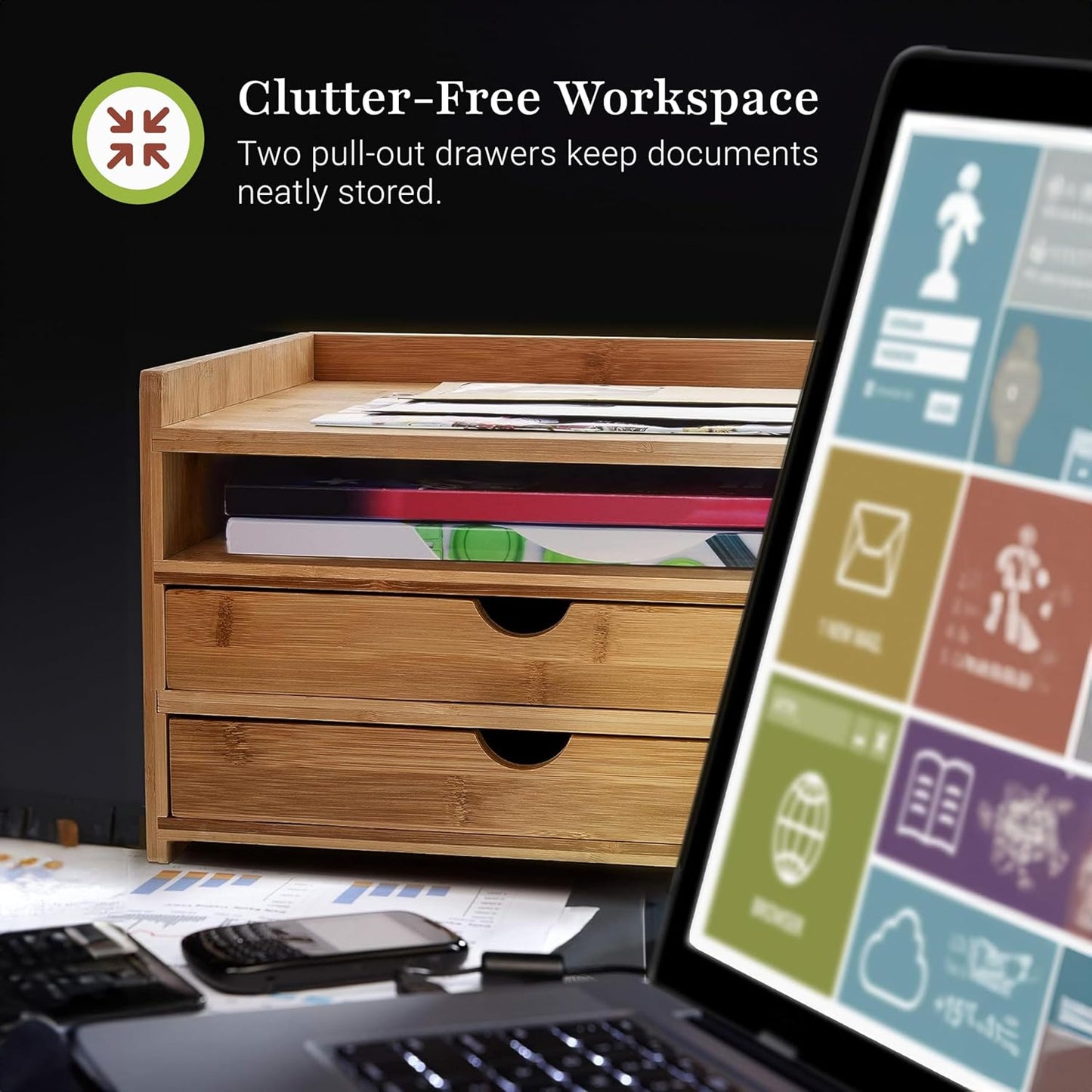 Prosumer's Choice 3-Tier Desktop Organizer, Desk Accessories - Letter Tray for Home or Office - Desk Organization with US Letter Paper Size Drawers for Folders, Mail Organizer, Document Holder