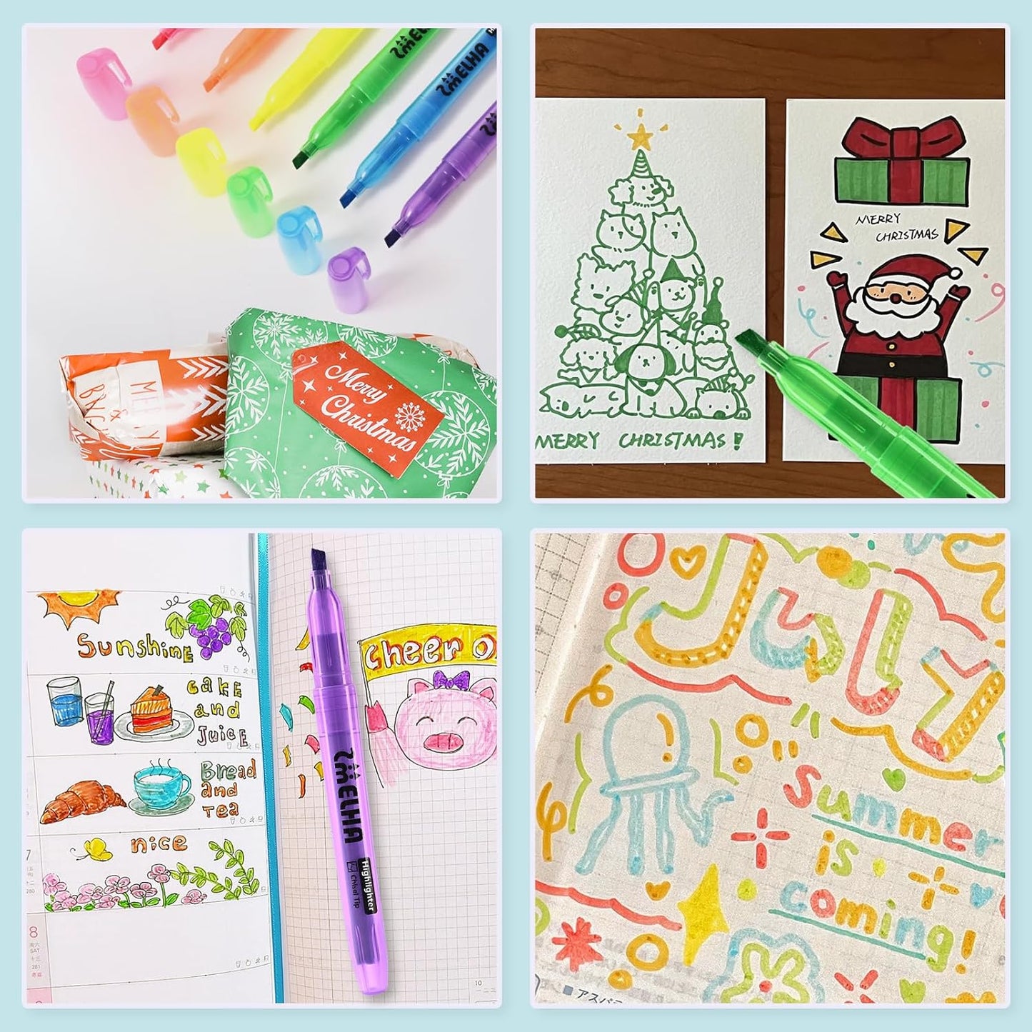 SMELHA Highlighters - 100 Pack Assorted Colors, 6 Colors Bulk, Chisel Tip, Quick Dry, Suitable for Offices, Schools, Home