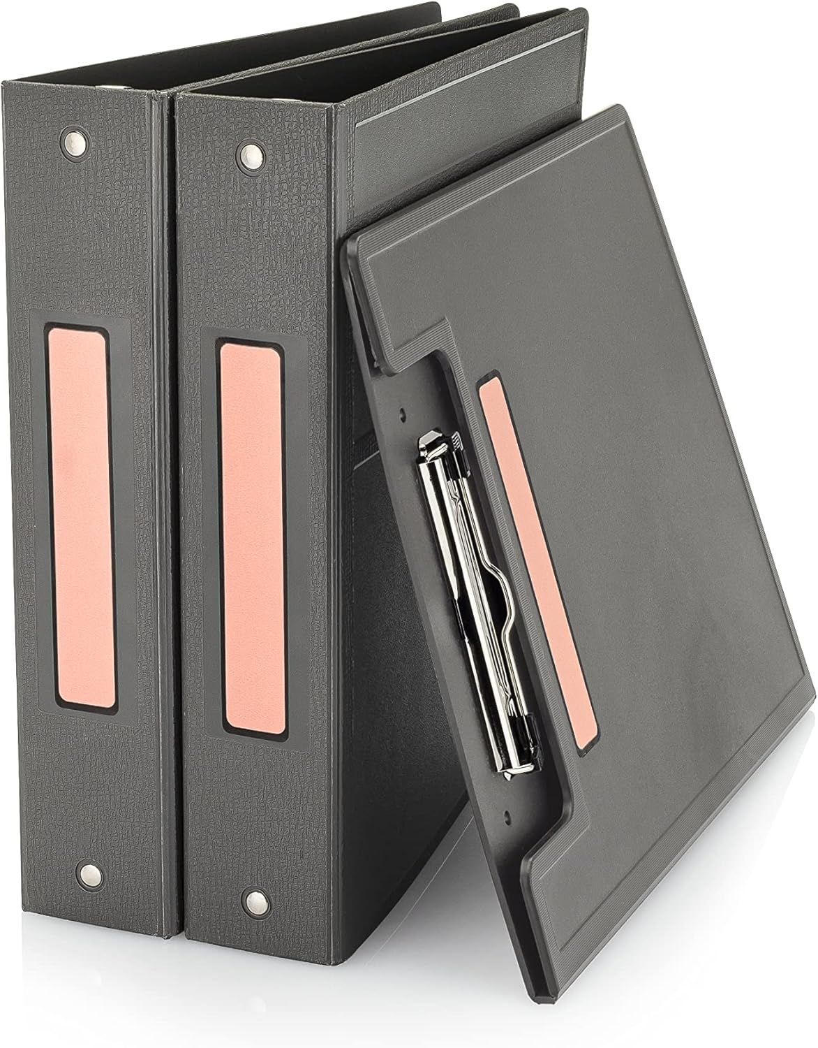 Carstens Adhesive Sticker Labels, 5 3/8” x 1”, Binder Labels for 1” Ring Binder Spines, Pink, Roll of 200