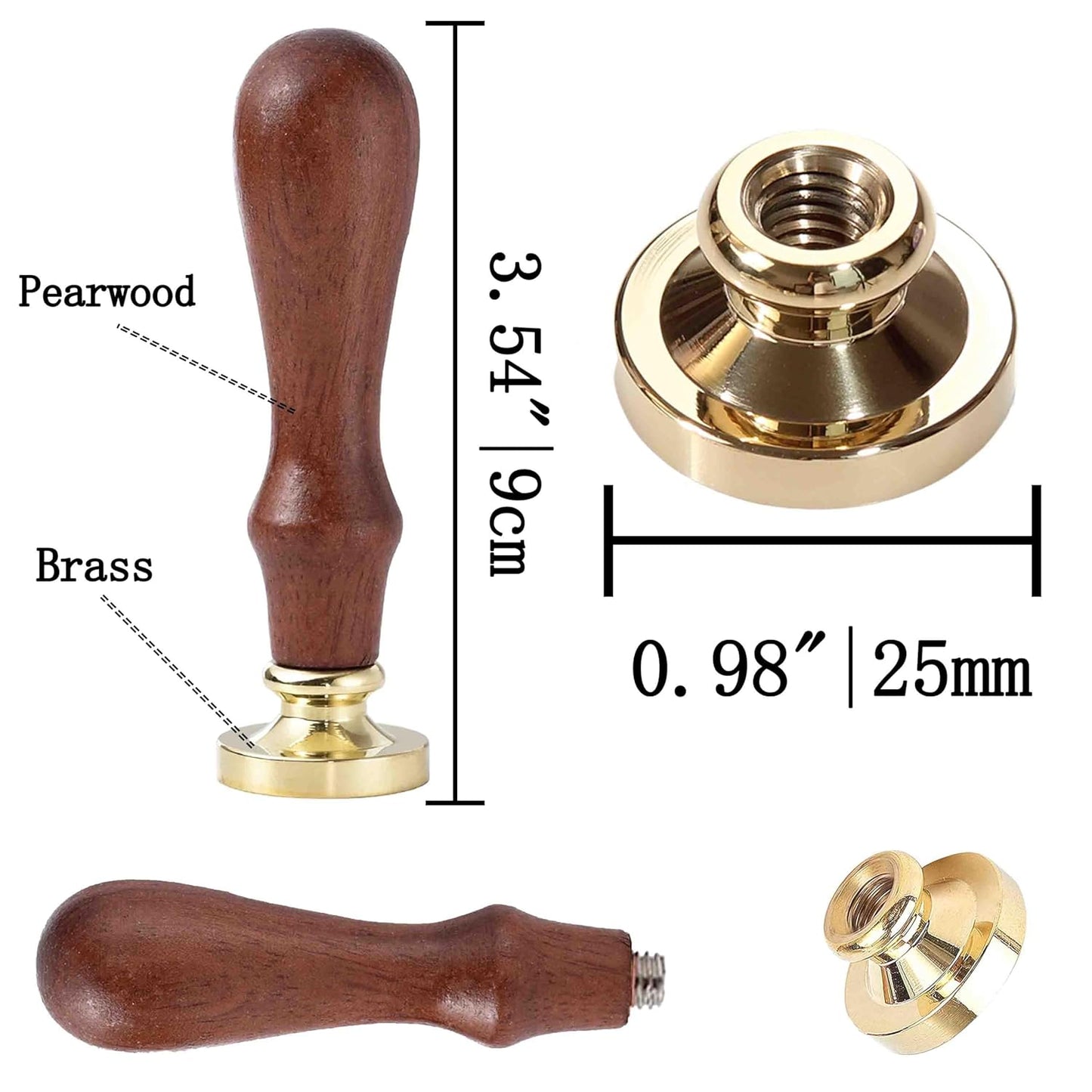 Supernatural Evil Wax Seal Stamp - Brass & Pearwood, Succubus Design, 0.98 inch/25mm, Envelope Sealing, Craft, Invitations, Gifts