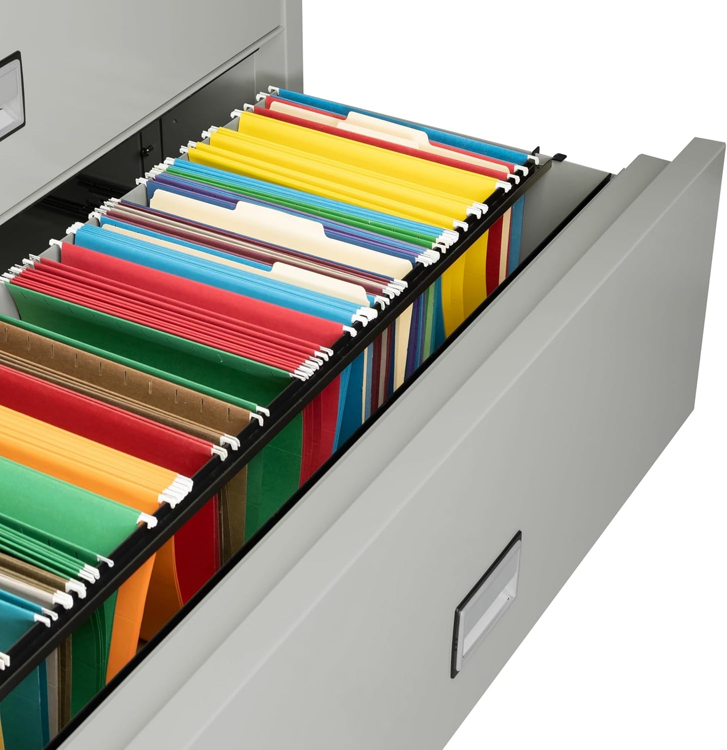 44 inch Wide 2-Drawer Lateral Fireproof File Cabinet – Legal and Letter Size Filing – Key Lock – Water Resistant – Fire Safe and Impact Rated – Light Gray Finish – Model LAT2W44LG