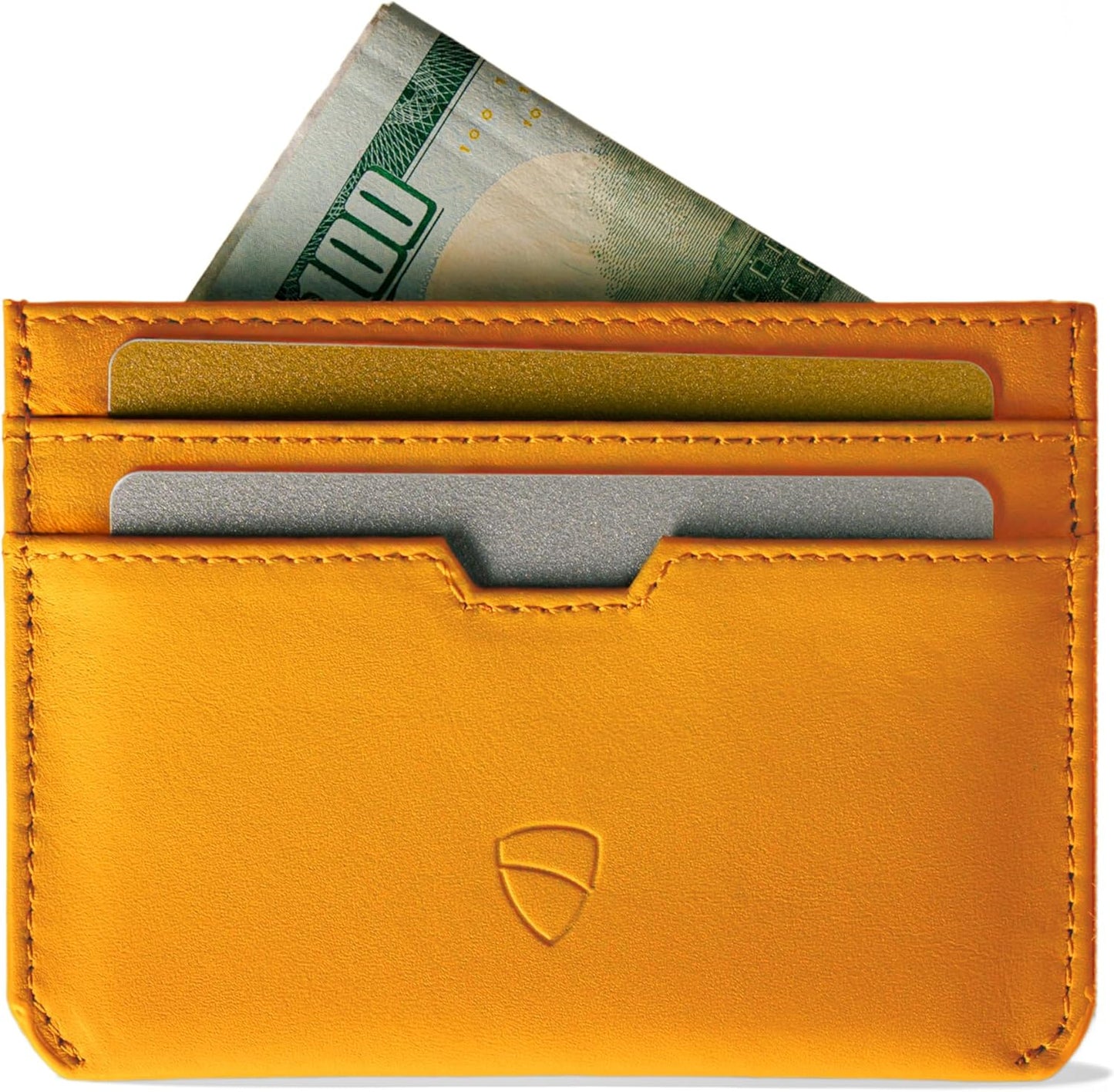 Vaultskin MOORGATE Slim Card Holder - Minimalist Leather Wallet, RFID Blocking Sleeve, Fits Front Pocket, for Men and Women