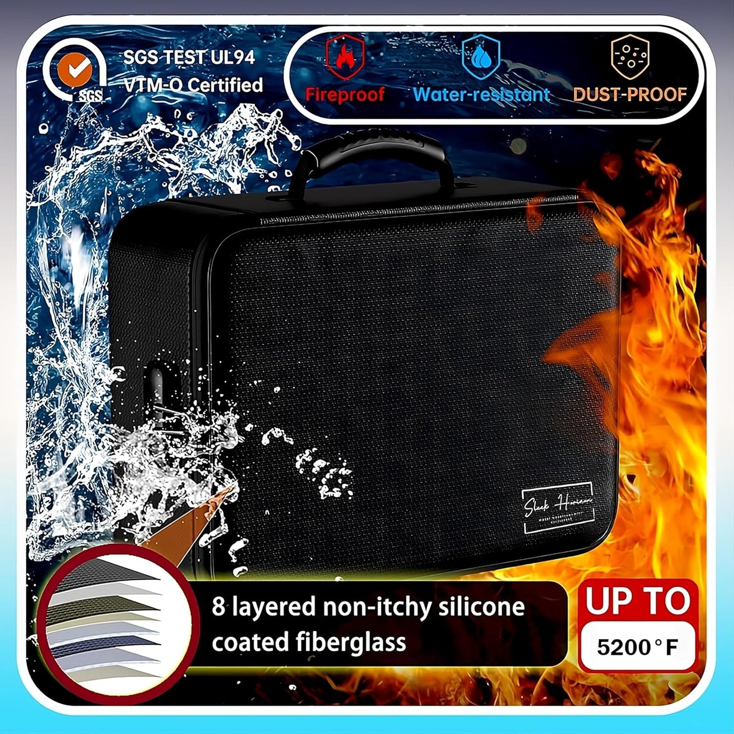 Fireproof Document Organizer Bag with Lock, 13 Labeled Pockets & Passport Pouch ā Waterproof File Folder for Home, Office & Travel