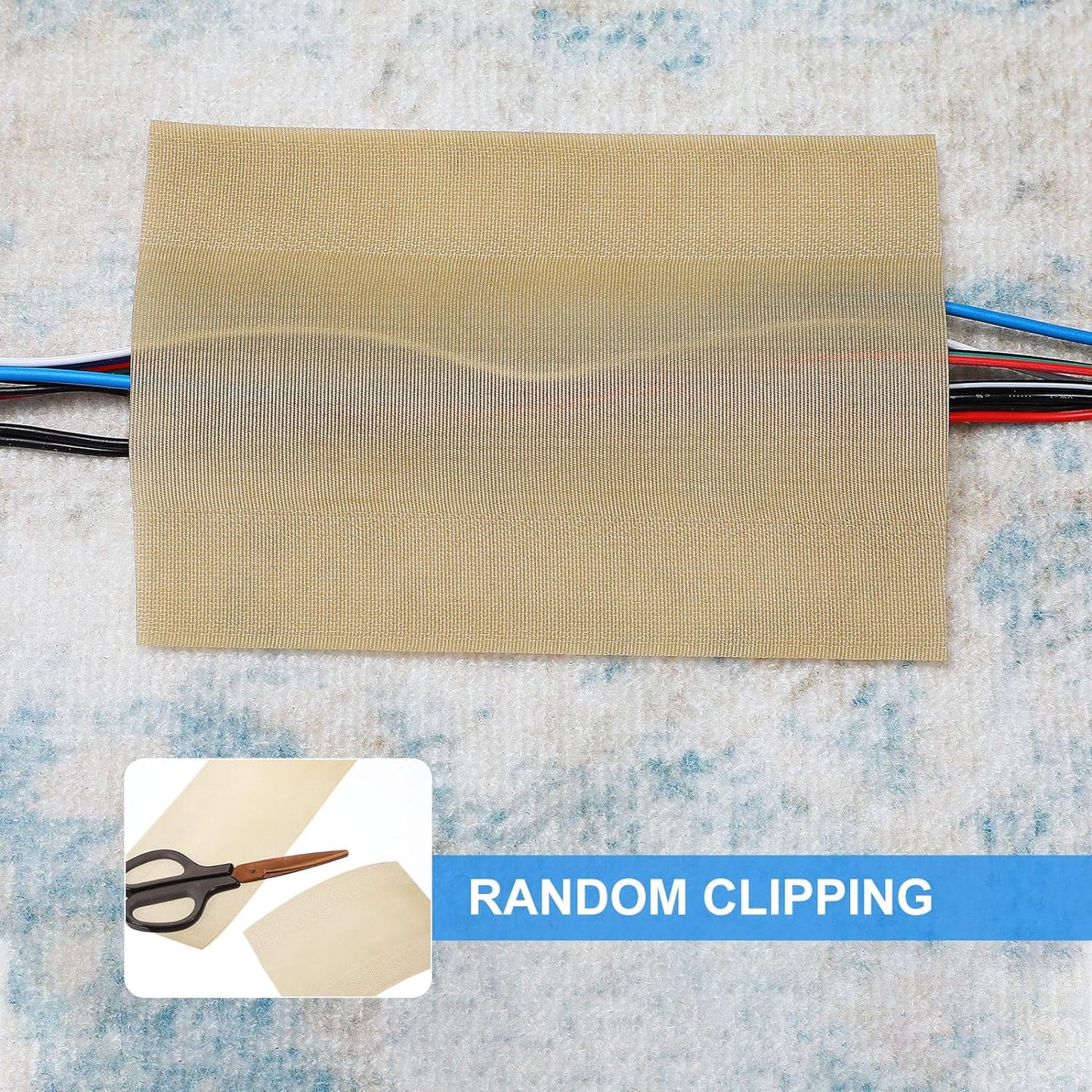 WILLBOND Carpet Cord Cover Cable Grip Floor Cover Cable Protector Management Only for Commercial Office Carpet(Khaki,19.69 ft)