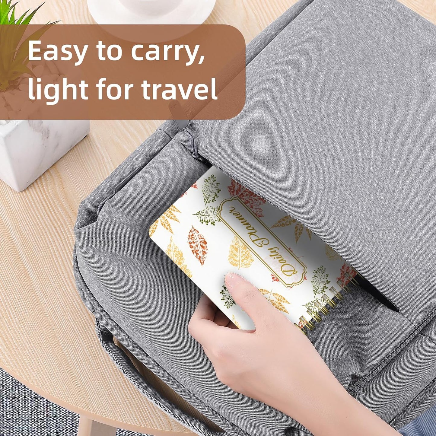 Undated Daily Planner - Spiral Notebook 80 Days One Day Per Page, Hourly Schedule, To-Do List, Notes, Everyday Planning Task, A5 Hardcover Journal Organizer Book Women Cute Aesthetic, Fall