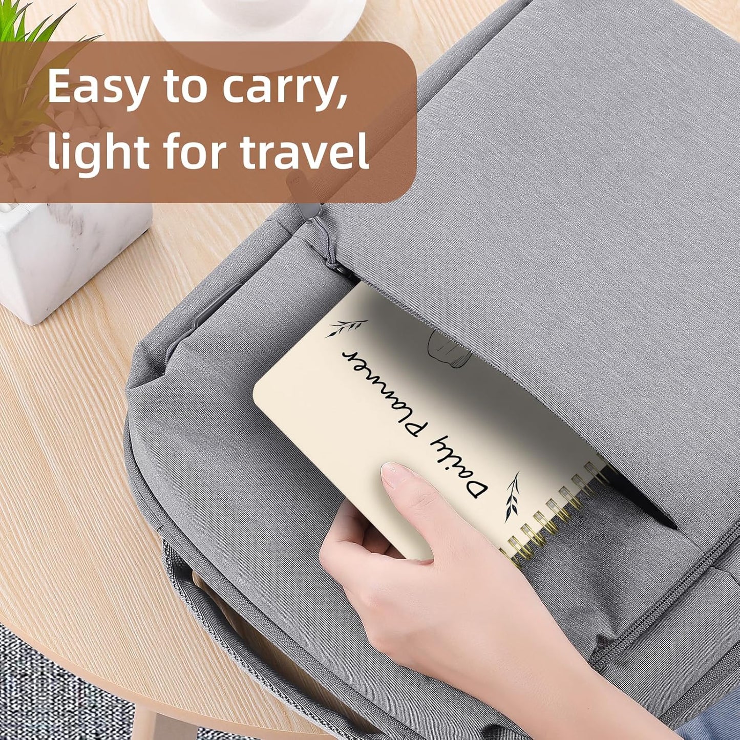 Stanoha Undated Daily Planner - Spiral Notebook 80 Days One Day Per Page, Hourly Schedule, To-Do List, Notes, Everyday Planning Task, A5 Hardcover Journal Organizer Book Women Cute, White Flower