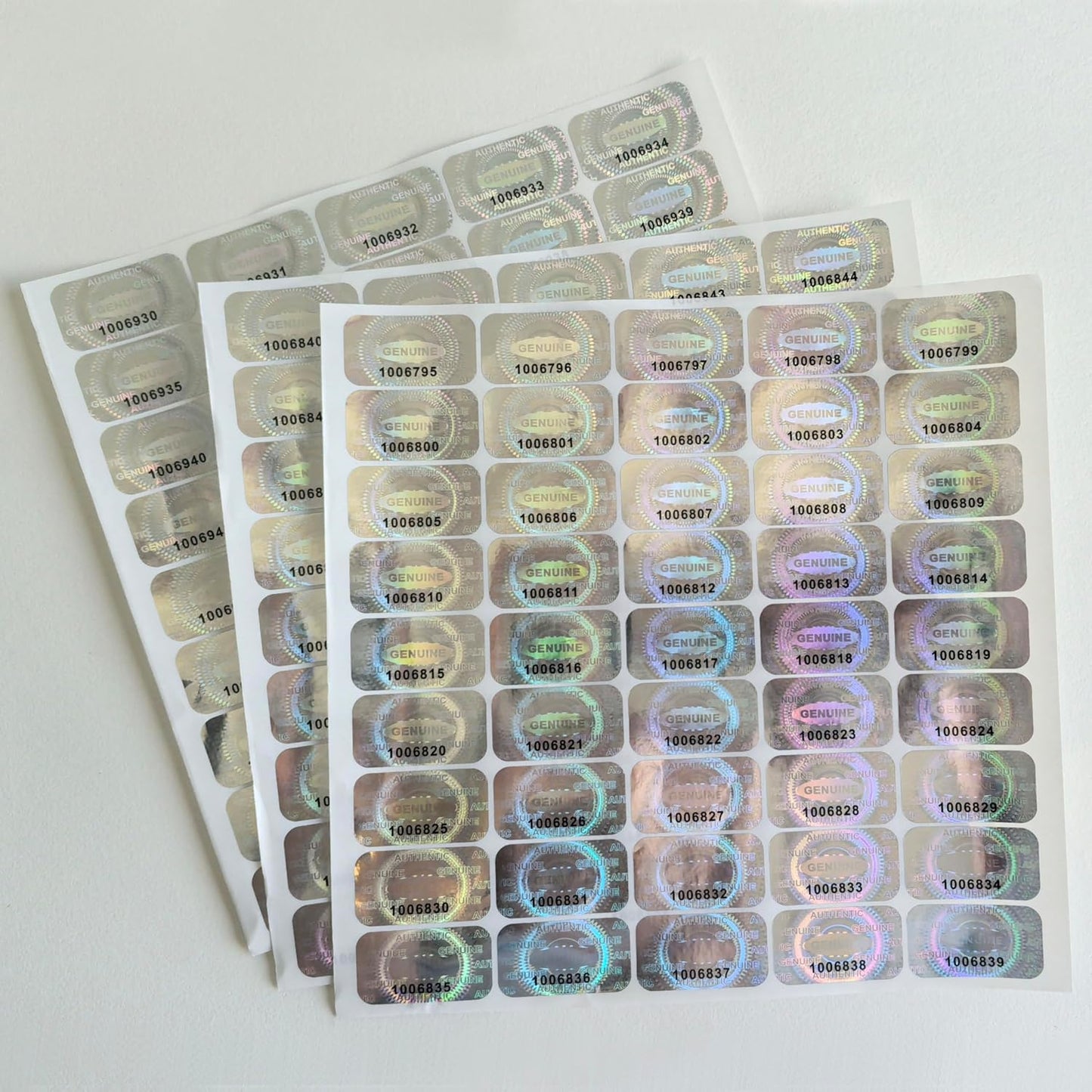 5200 pcs Hologram Tamper Proof Sticker, Security Tamper evident Label, Genuine Authentic Warranty Void Seal Labels with Unique Serial Number (1.2X0.68 inch,Silver)