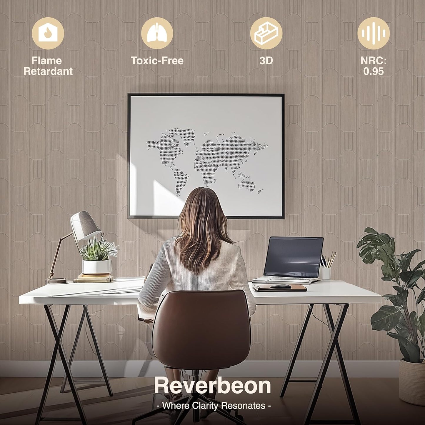 6 PCS Acoustic Panels, 23.6x23.6 Inch Sound Absorbing Panels, Decorative Acoustic Wall Panels for Recording and Home Studio, Office with Double-Sided Adhesive Tape