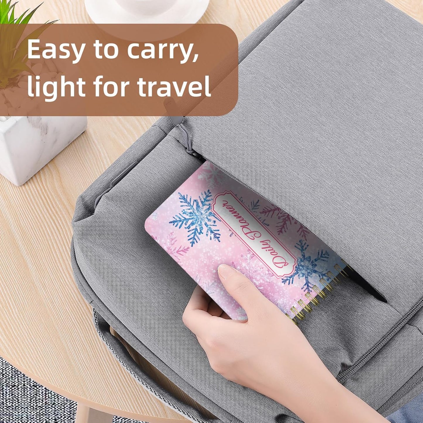 Undated Daily Planner - Spiral Notebook 80 Days One Day Per Page, Hourly Schedule, To-Do List, Notes, Everyday Planning Task, A5 Hardcover Journal Organizer Book Women Cute Aesthetic, Winter