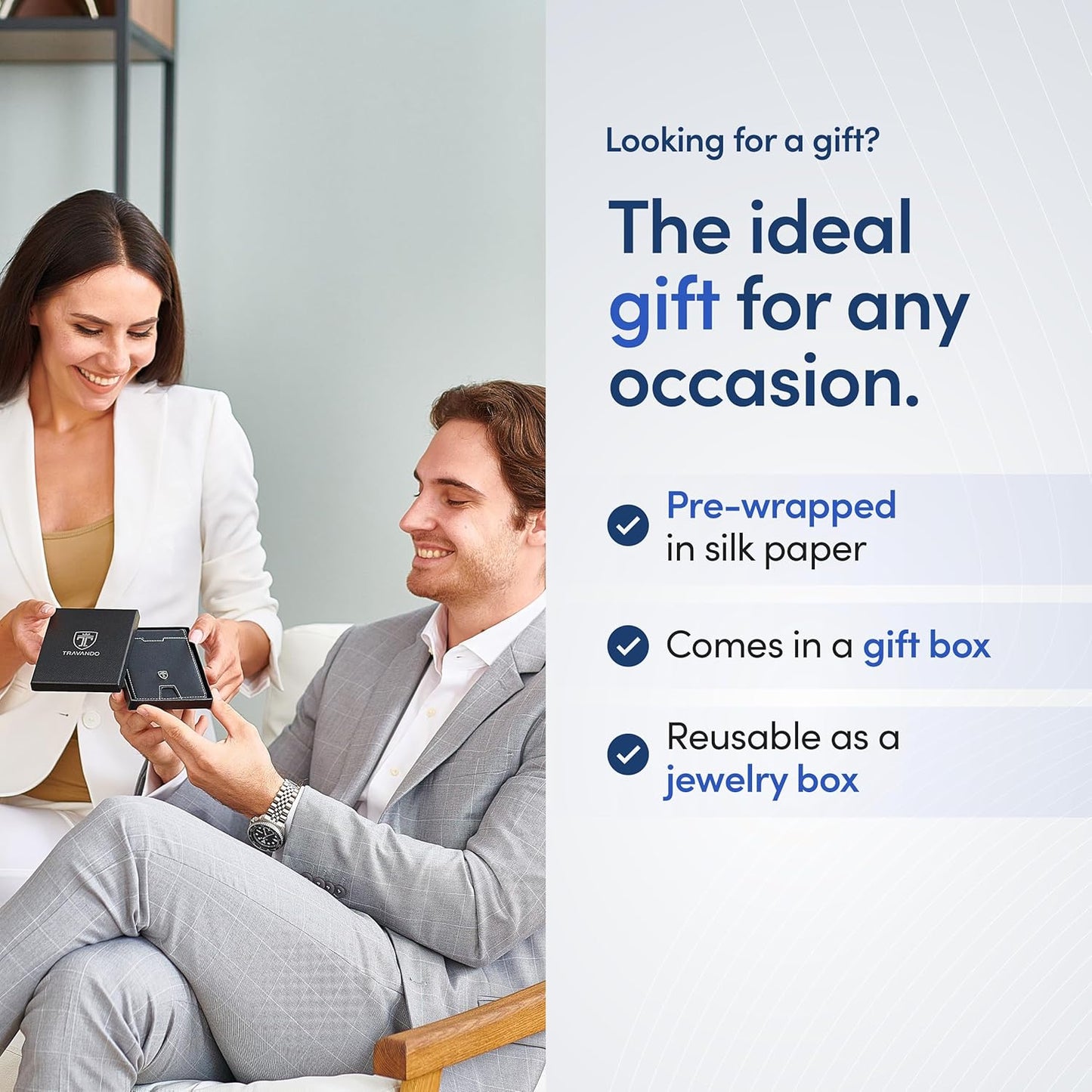 TRAVANDO Mens Wallet with Money Clip AUSTIN RFID Blocking Bifold Credit Card Holder for Men with Gift Box