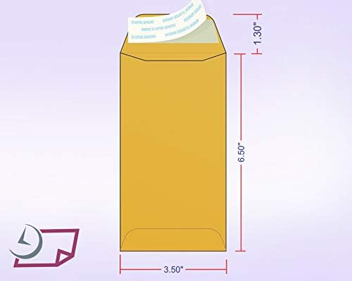 NextDayLabels #7 Coin Envelopes - 100-Pack Brown Kraft Peel & Seal Money Envelopes for Cash, Coins, Jewelry, or Small Parts for Home, Office, or Business Use - Made in USA