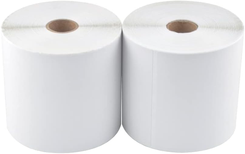 L LIKED 4 Rolls 4" x 6" Direct Blank Thermal Shipping Labels with 450 per Roll - Compatible with Zebra 2844 ZP-450 ZP-500 ZP-505 (4 Rolls - 1800 Labels)