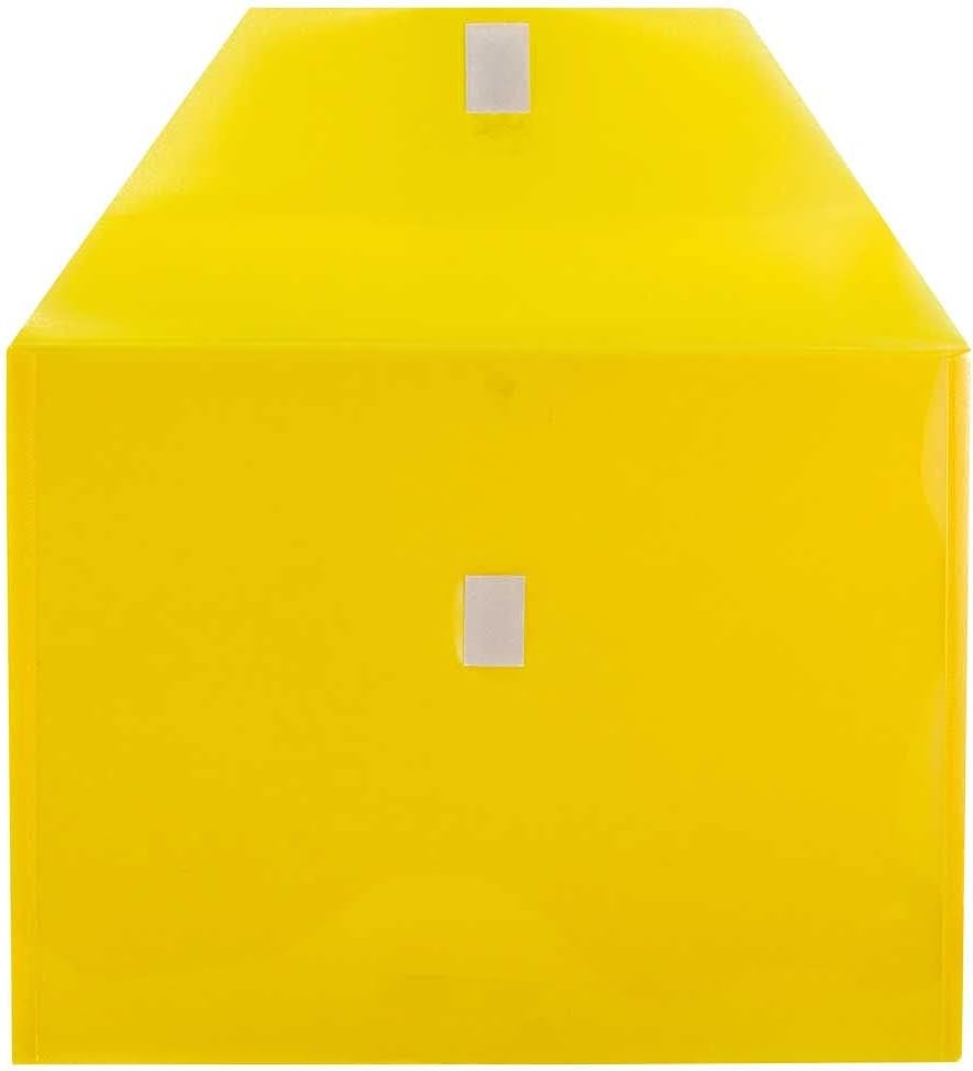 JAM PAPER Plastic Envelopes with Hook & Loop Closure - Letter Booklet - 9 3/4 x 13 - Assorted Colors - 6/Pack