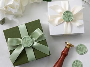 60 Pcs Sage Green Wax Seal Stickers, Wedding Invitation Accessories Envelope Stickers - Peferct for Wedding Accessories, Gift Box Craft Wrapping, Christmas Cards Envelope Seals