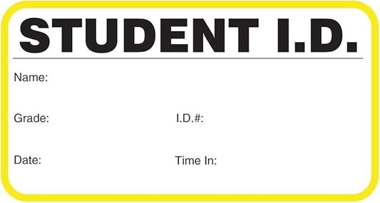 Standard Visitors Badges in Books, Student-ID Sign-in Books with Security Badges, 500/Book (Yellow)