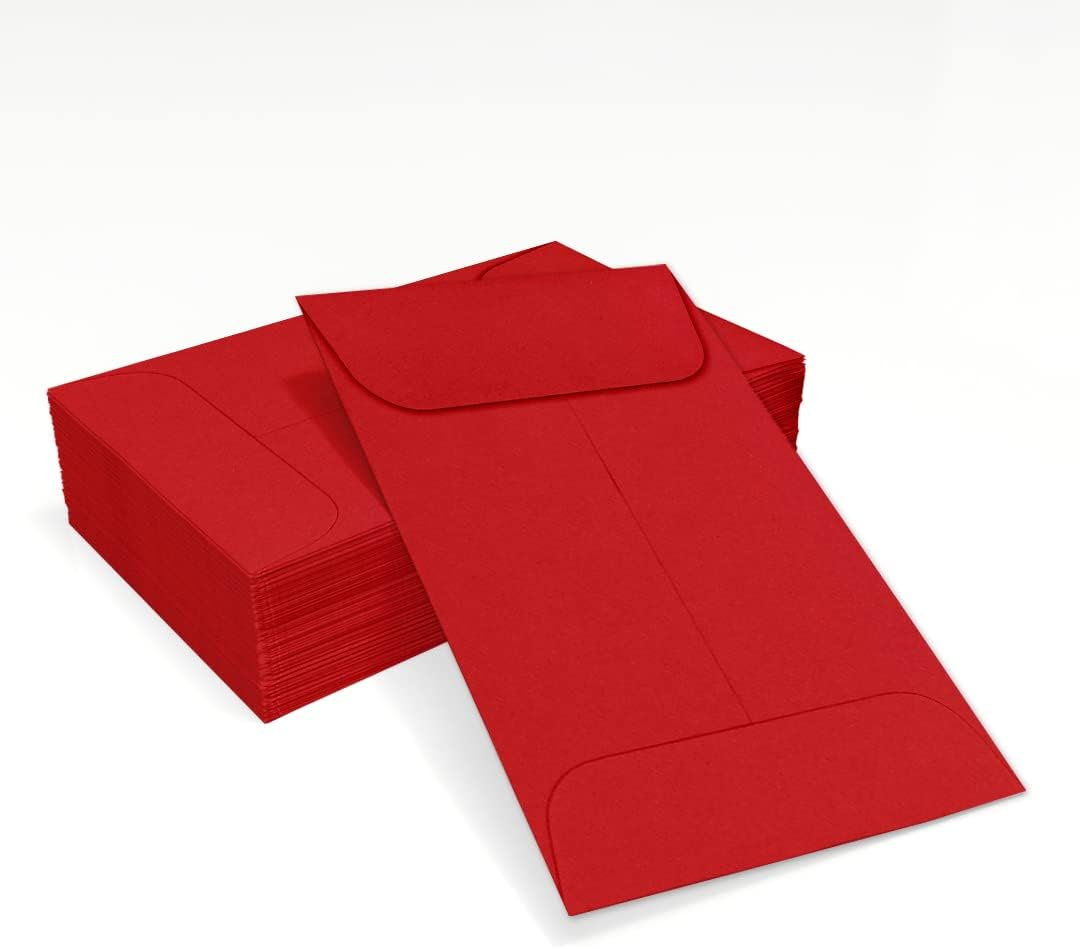 LUXPaper #1 Coin Envelopes | 2 1/4" x 3 1/2" | Ruby Red | 80lb. Text | 250 Qty