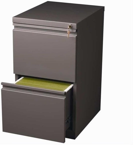 Bowery Hill 20" D Mobile Pedestal 2-Drawer File/File- Full Width Pull in Espresso