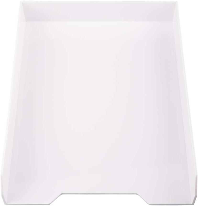 JAM PAPER Stackable Paper Trays - White - Desktop Document, Letter, & File Organizer Tray - Sold Individually