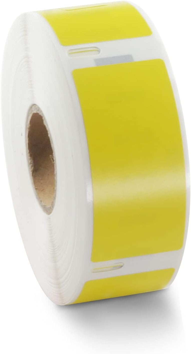 BETCKEY Colored Labels Compatible with Dymo 30336 (1" x 2-1/8") Return Address Labels, Compatible for Dymo LabelWriter Thermal 450, 4XL & Zebra Desktop Printers [2 Rolls, 1000 Labels, Yellow]