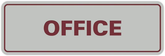 Signs ByLITA Standard Office Sign - Professional Business Signage - Easy to Install (Light Grey/Burgundy) - Small 1 Pack