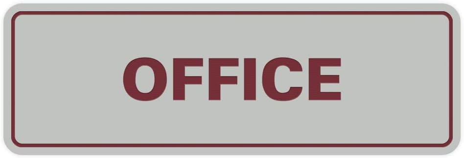 Signs ByLITA Standard Office Sign - Professional Business Signage - Easy to Install (Light Grey/Burgundy) - Medium 10 Pack