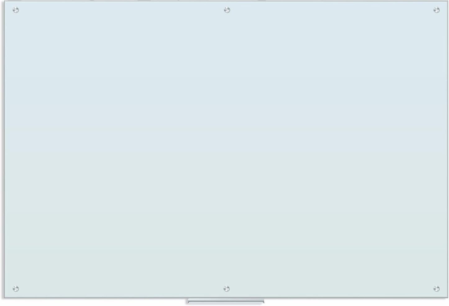 U Brands Magnetic Glass Dry Erase Board, Only for Use with HIGH Energy Magnets, 48" x 72" Inches, White Frosted Surface, Frameless (2301U00-01)