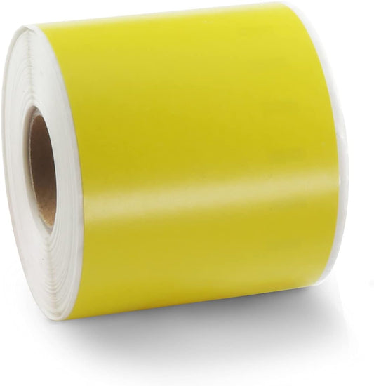 BETCKEY Colored Labels Compatible with Dymo 99019 (2-5/16" x 7-1/2") for Files, Folder, Binders, Compatible for Dymo LabelWriter Thermal 450, 4XL & Zebra Desktop Printers [1 Roll, Yellow]