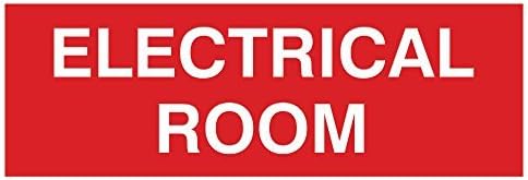 All Quality Basic Electrical Room Door/Wall Sign | Durable Construction | Building Safety - Red - Large (1 Pack)