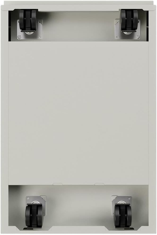 BOWERY HILL 2-Drawer Stainless Steel Mobile Pedestal File Cabinet in Light Gray