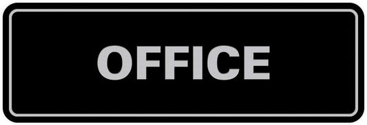 Signs ByLITA Standard Office Sign - Professional Business Signage - Easy to Install (Black/Silver) - Medium 1 Pack