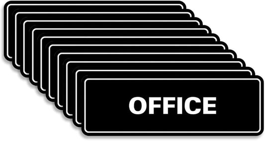 Signs ByLITA Standard Office Sign - Professional Business Signage - Easy to Install (Black) - Small 10 Pack