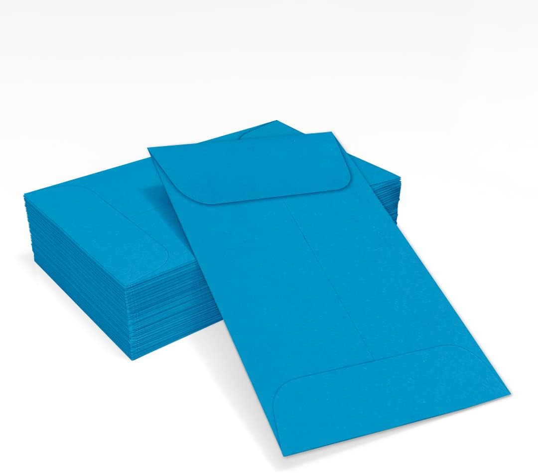 LUXPaper #1 Coin Envelopes | 2 1/4" x 3 1/2" | Pool Blue | 80lb. Text | 500 Qty