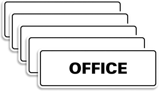 Signs ByLITA Standard Office Sign - Professional Business Signage - Easy to Install (White) - Medium 5 Pack