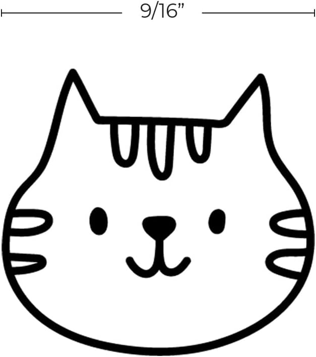 Kitty Cat Stamp / 2000 Plus Self Inking Feline Teacher Reward Stamper / 9/16" Small Black Imprint Kitten Meow Pet Stamp