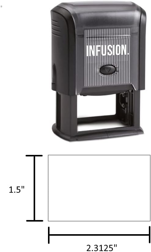 Infusion Self-Inking Custom Rubber Stamp (Personal or Business Use) - Choose from 16 Colors (1-1/2" x 2-3/8")