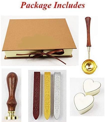 MNYR Christmas Snowflake Wax Seal Stamp Wax Sticks Melting Spoon Lightening Candles Gift Box Kit Christmas Card Parcel Letter Gift Wrap Invitations Envelopes Mail Embelishment Sealing Wax Stamp Set